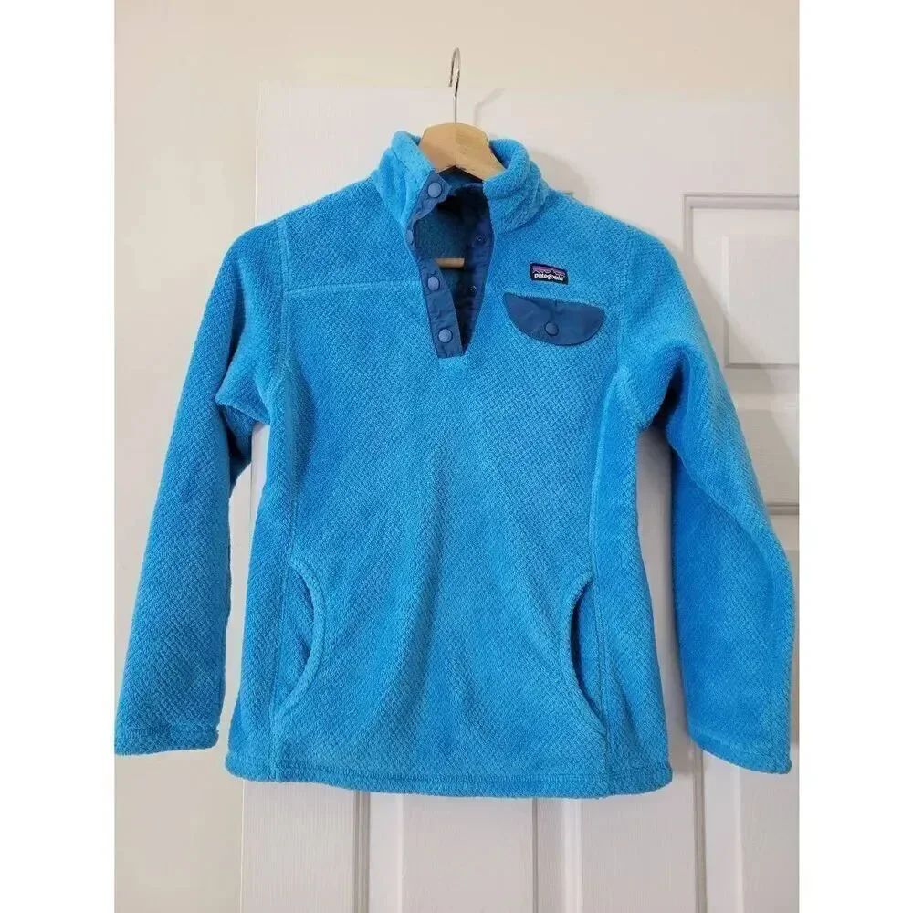 Patagonia Girls' Re-Tool Snap-T® Pullover, BLUE L